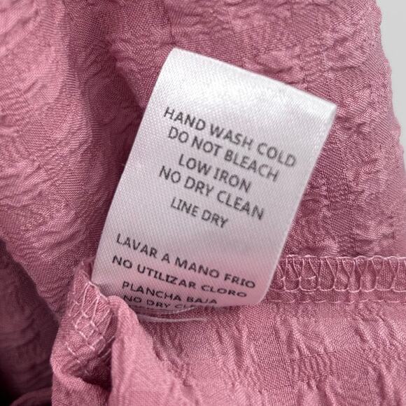 Mable Renee Puff Sleeve Textured Babydoll Dress Pink Cottagecore Womens Sz S - Picture 8 of 11